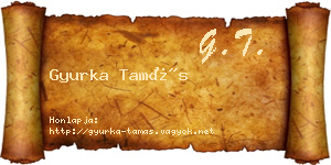 Gyurka Tamás névjegykártya